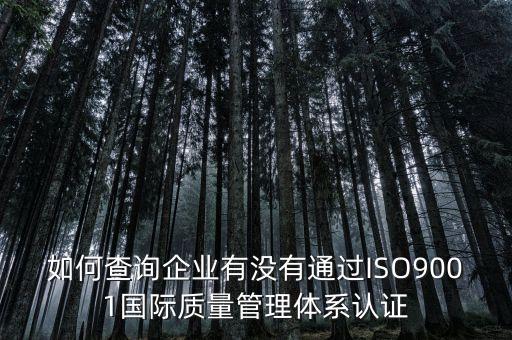 如何查詢企業(yè)有沒有通過ISO9001國際質(zhì)量管理體系認證