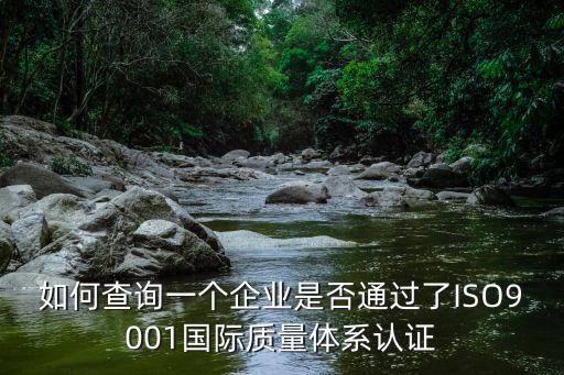 如何查詢一個(gè)企業(yè)是否通過(guò)了ISO9001國(guó)際質(zhì)量體系認(rèn)證